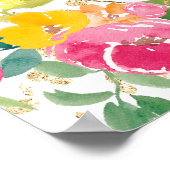 Bohoフローラ水彩2写真卒業へようこそ ポスター (角)