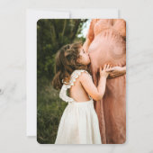 BOHOフローラ水色ベビーエレガントシャワー写真 招待状 (裏面)