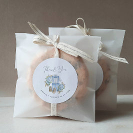 Bohoフローラ男の赤ちゃんシャワーサンキュー ラウンドシール