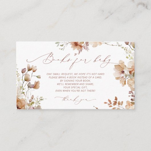 Bohoフローラ男女兼用ブックリクエスト エンクロージャーカード (正面)