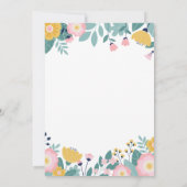 Bohoフローラ私たちの小さな太陽の光1st誕生日 招待状 (裏面)