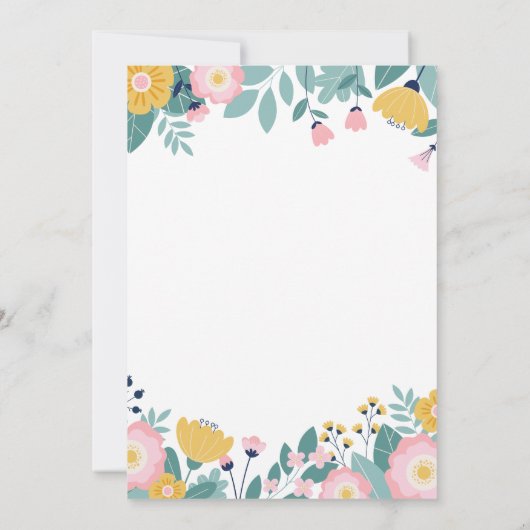 Bohoフローラ私たちの小さな太陽の光1st誕生日 招待状 (裏面)