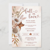Bohoフローラ秋インラブベビーシャワー 招待状 (正面)