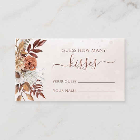 Bohoフローラ秋推測ゲーム数キス エンクロージャーカード (正面)