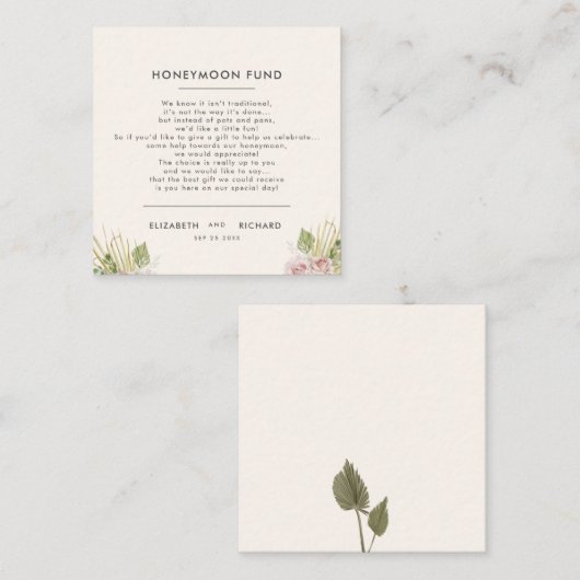 Bohoフローラ秋秋の結婚式エンクロージャカード エンクロージャーカード (正面/裏面)