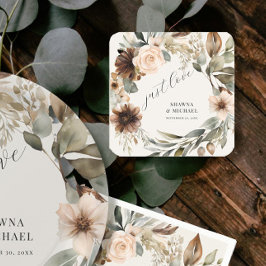 BOHOフローラ秋紅葉結婚音 スクエアペーパーコースター