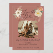 BOHOフローラ秋観葉水色自然写真 セーブザデート (正面/裏面)