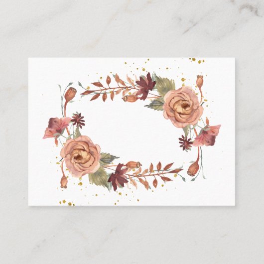 BOHOフローラ紅葉秋フラワーズブックスベビー 名刺 (裏面)