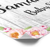 Bohoフローラ素朴ベビーシャワー歓迎ポスター看板 ポスター (角)