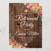 Bohoフローラ素朴退職 招待状 (正面/裏面)