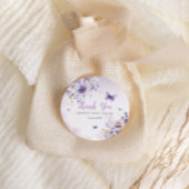 Bohoフローラ紫色の蝶の赤ちゃんシャワーありがとう ラウンドシール