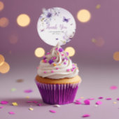 Bohoフローラ紫色の蝶の赤ちゃんシャワーありがとう ラウンドシール