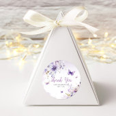 Bohoフローラ紫色の蝶の赤ちゃんシャワーありがとう ラウンドシール