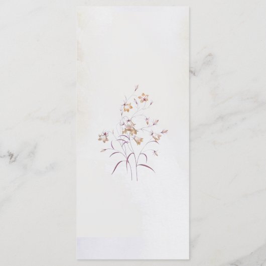 Bohoフローラ結婚のメニューカード メニュー (裏面)