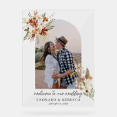 Bohoフローラ結婚の写真アクリル標識 アクリルサイン (正面)