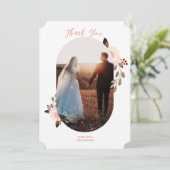 Bohoフローラ結婚の写真サンキューカード サンキューカード (スタンド正面)