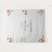 Bohoフローラ結婚の写真ブースのバックドロップ タペストリー (正面(横))