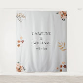 Bohoフローラ結婚の写真ブースのバックドロップ タペストリー (正面)