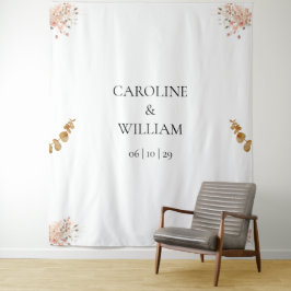 Bohoフローラ結婚の写真ブースのバックドロップ タペストリー