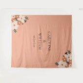 Bohoフローラ結婚の写真ブースのバックドロップ タペストリー (正面(横))