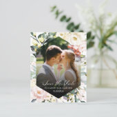 Bohoフローラ結婚の写真QRコード日付を保存 (スタンド正面)