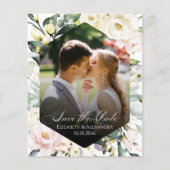 Bohoフローラ結婚の写真QRコード日付を保存 (正面)