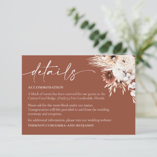 Bohoフローラ結婚の詳細エンクロージャカード エンクロージャーカード (スタンド正面)