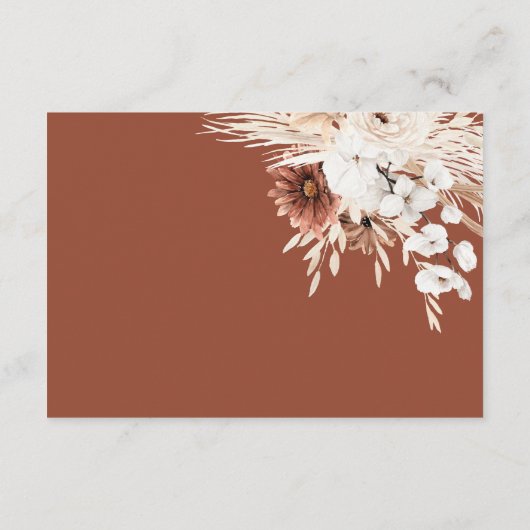 Bohoフローラ結婚の詳細エンクロージャカード エンクロージャーカード (裏面)