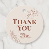 Bohoフローラ結婚の贈り物ラベル フェイバータグ (正面)