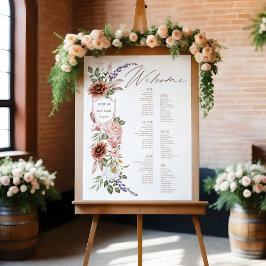 Bohoフローラ結婚ウェルカムの6テーブル座席表