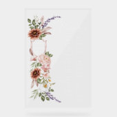 Bohoフローラ結婚ウェルカムの6テーブル座席表 アクリルサイン (正面)