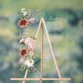 Bohoフローラ結婚ウェルカムの6テーブル座席表 アクリルサイン (ニュートラル)