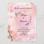 Bohoフローラ結婚式が今季を招待 招待状 (正面/裏面)