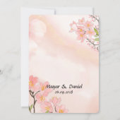 Bohoフローラ結婚式が今季を招待 招待状 (裏面)