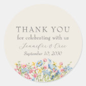 Bohoフローラ結婚式の引き出物シール ラウンドシール (正面)