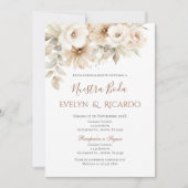 Bohoフローラ結婚式招待状スペインのin 招待状 (正面)