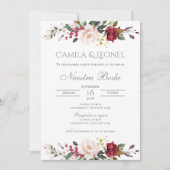 Bohoフローラ結婚式招待状スペインのin 招待状 (正面)