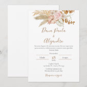 Bohoフローラ結婚式招待状スペインのin 招待状 (正面/裏面)