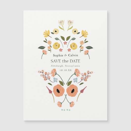 Bohoフローラ結婚式Save the Date (正面)