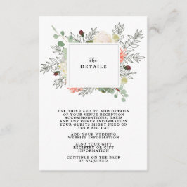 bohoフローラ結婚詳細情報カード エンクロージャーカード