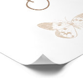 Bohoフローラ蝶キス赤ちゃんシャワー歓迎 ポスター (角)