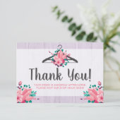 Bohoフローラ衣料品ハンガーブティックサンキュー サンキューカード (スタンド正面)