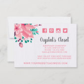 Bohoフローラ衣料品ハンガーブティックサンキュー サンキューカード (裏面)