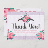 Bohoフローラ衣料品ハンガーブティックサンキュー ポストカード (正面/裏面)