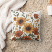 Bohoフローラ装飾用クッションイン暖かいトーン自然 クッション (ブランケット)