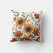 Bohoフローラ装飾用クッションイン暖かいトーン自然 クッション (裏面)