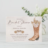 Bohoフローラ西ブートブライダルシャワー招待 招待状 (スタンド正面)