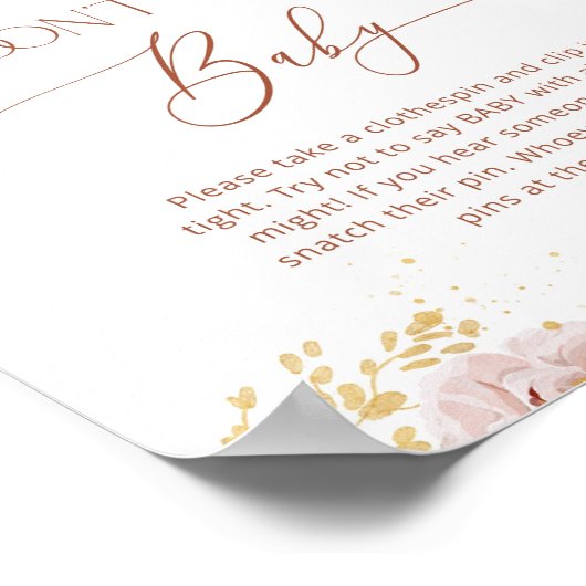 Bohoフローラ言わないベビーゲームポスター ポスター (角)