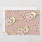 Bohoフローラ赤ちゃんガールシャワー本を持って来る 招待状 (裏面)