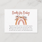 Bohoフローラ赤ちゃんシャワー用虹の本 エンクロージャーカード (正面)